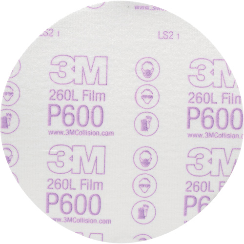 Hookit Finishing Film Abrasive Disc 260L 00971, 6" Dia., P600 Grit, Aluminum Oxide Air Extreme Inc.