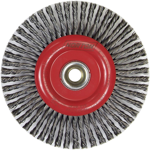 Brosse &agrave; fils nou&eacute;s pour cordons de soudure pour meuleuse angulaire, Dia. 6", Fils 0,02", Arbre 5/8"-11, Acier Air Extreme Inc.