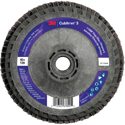 Disque &agrave; lamelles conique 1169F Cubitron 3 &agrave; changement rapide, 4-1/2" x 5/8"-11, Type T29, Grain 40+, C&eacute;ramique Air Extreme Inc.
