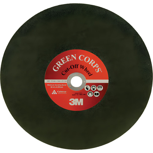 Green Corps Cut Off Wheel, 13-9/10" x 0.118", 1" Arbor, Ceramic, 20000 RPM Air Extreme Inc.