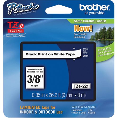 Tze Tape Cartridges, 9 mm x 314.96" or 8 m, Black on White Air Extreme Inc.