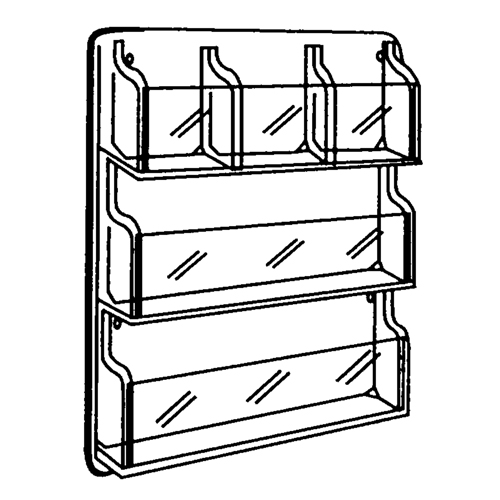 Pr&eacute;sentoirs, Mural, 9 fentes, Plastique, 30" la x 2" p x 36-7/8" h Air Extreme Inc.