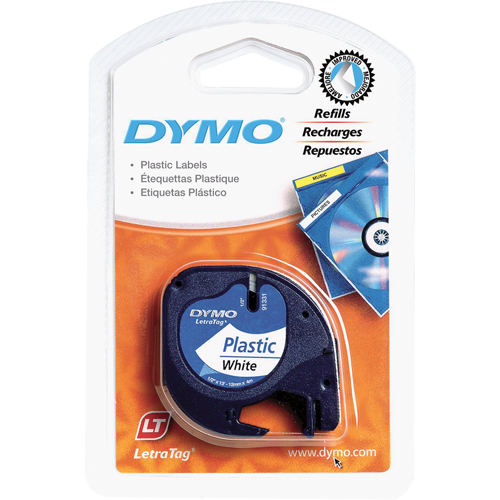 Labels for LetraTag Plus LT100-H, 12 mm x 13', Black on White Air Extreme Inc.
