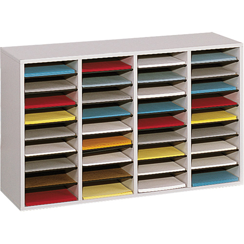 Casier &agrave; compartiments r&eacute;glable pour documentation, Stationnaire, 36 fentes, Bois, 39-1/4" la x 11-3/4" p x 24" h Air Extreme Inc.