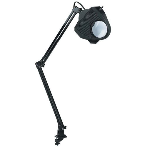 Lampe de travail avec loupe, 60 W, Fluorescent/Incandescente/DEL, Pince, Col 40", Noir Air Extreme Inc.