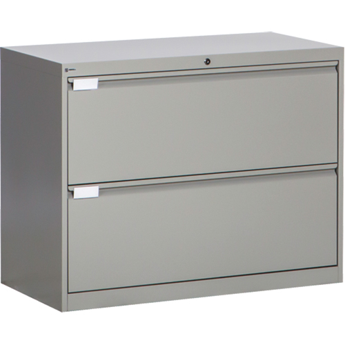 Lateral Filing Cabinet, Steel, 2 Drawers, 36" W x 18" D x 27-7/8" H, Grey Air Extreme Inc.