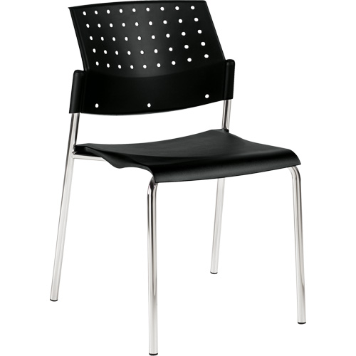 Armless Stacking Chair, Plastic, 33" High, 300 lbs. Capacity, Black Air Extreme Inc.