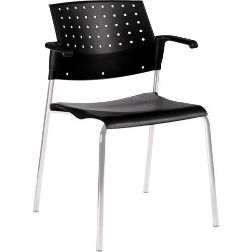 Stacking Chairs, Plastic, 33" High, 300 lbs. Capacity, Black Air Extreme Inc.