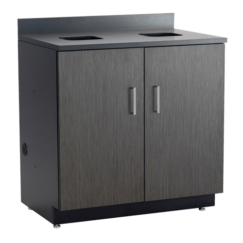 Modular Base Cabinet, Melamine, 39" H x 36" W x 25" D, Asian Night/Black Air Extreme Inc.
