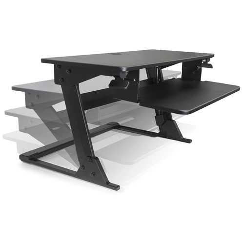 Poste de travail assis-debout Goya, Mod&egrave;le de bureau, 21" h x 35-2/5" la x 24" p, Noir Air Extreme Inc.