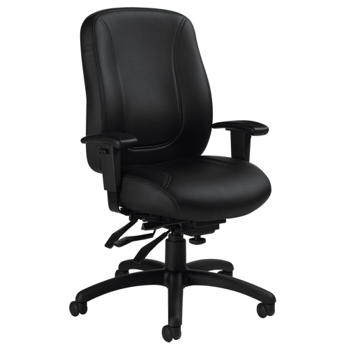 Overtime High Back Chair, Leather, Black, 300 lbs. Capacity Air Extreme Inc.