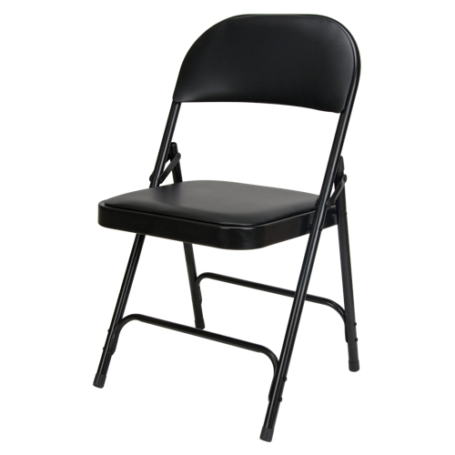 Vinyl Padded Folding Chair, Steel, Black, 300 lbs. Weight Capacity Air Extreme Inc.