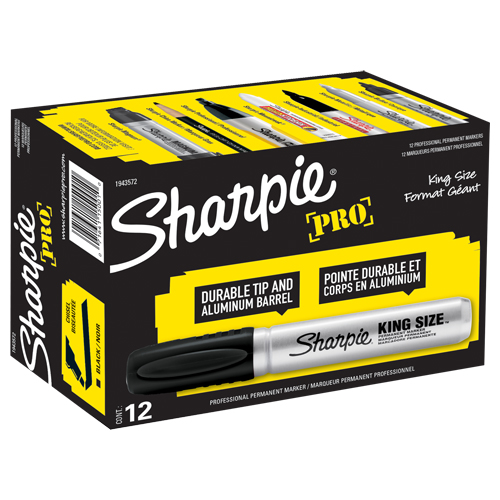 Marqueur permanent King Size, Noir, Pointe Ciseau Air Extreme Inc.