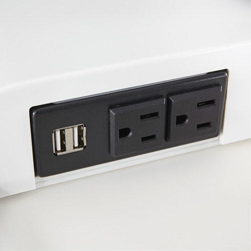 Soar Sit/Stand Electric Desk with Dual Monitor Arm, Desktop Unit, 37-1/4" H x 27-3/4" W x 22" D, White Air Extreme Inc.