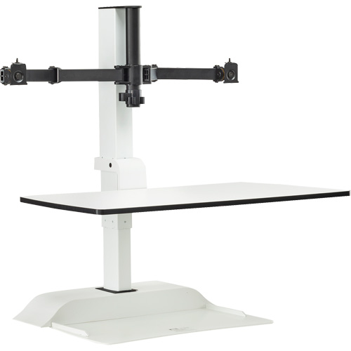 Soar Sit/Stand Electric Desk with Dual Monitor Arm, Desktop Unit, 37-1/4" H x 27-3/4" W x 22" D, White Air Extreme Inc.