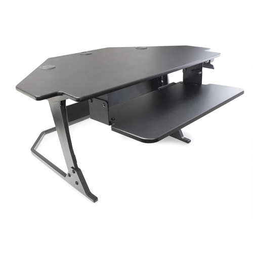 Goya Sit-Stand Corner Work Station, Desktop Unit, 20" H x 42" W x 37-4/5" D, Black Air Extreme Inc.
