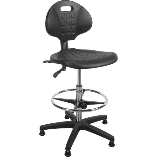Heavy-Duty Ergonomic Stool, Stationary, Adjustable, 39” - 48”, Polyurethane Seat, Black Air Extreme Inc.