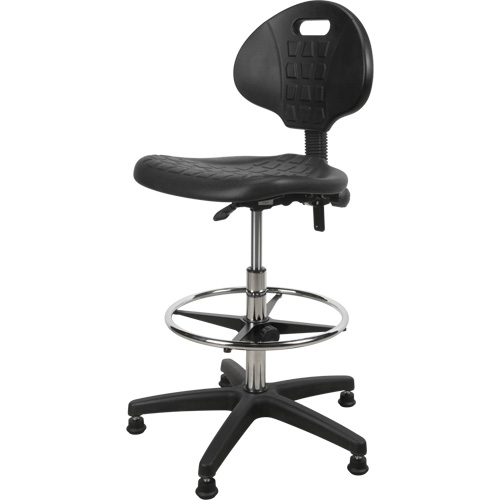 Heavy-Duty Ergonomic Stool, Stationary, Adjustable, 39” - 48”, Polyurethane Seat, Black Air Extreme Inc.