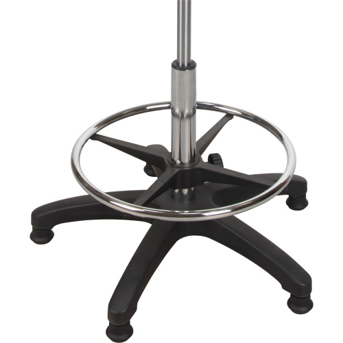 Tabouret ergonomique robuste avec accoudoirs r&eacute;glables, Stationnaire, Ajustable, 39" - 48", Polyur&eacute;thane Si&egrave;ge, Noir Air Extreme Inc.