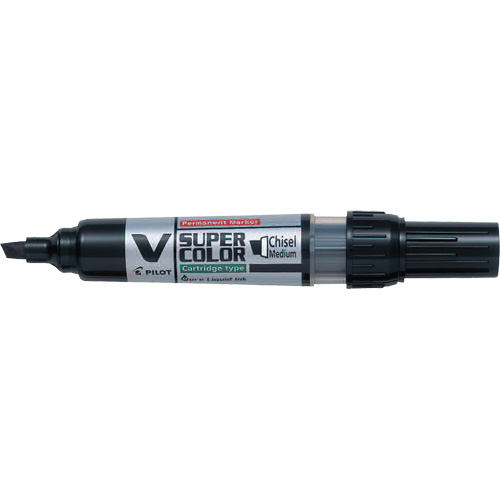 V Super Colour Permanent Marker, Chisel, Black Air Extreme Inc.