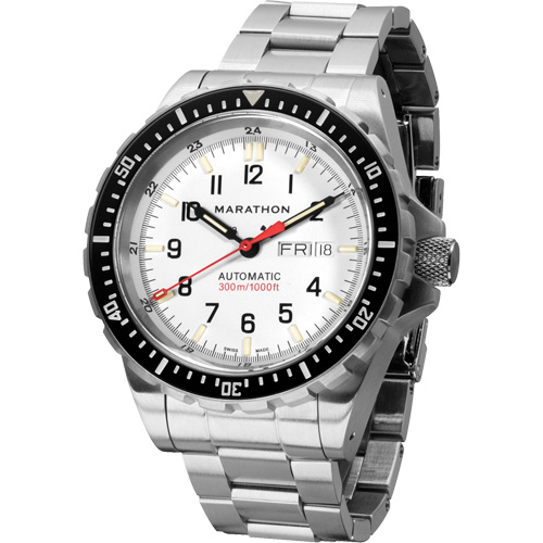 Tr&egrave;s grande montre automatique &eacute;dition arctique avec jour/date avec bracelet en acier inoxydable, Num&eacute;rique, &agrave; piles, 46 mm, Argent Air Extreme Inc.