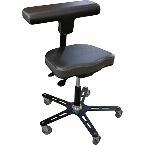 VEGA-T Ergonomic Industrial Chair, Mobile, Adjustable, Vinyl Seat, Black Air Extreme Inc.