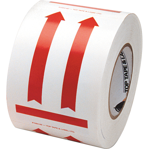 &eacute;tiquettes pour traitement sp&eacute;cial a/pictogramme Ce c&ocirc;t&eacute; vers le haut, 6" lo x 4" la, Rouge/blanc Air Extreme Inc.