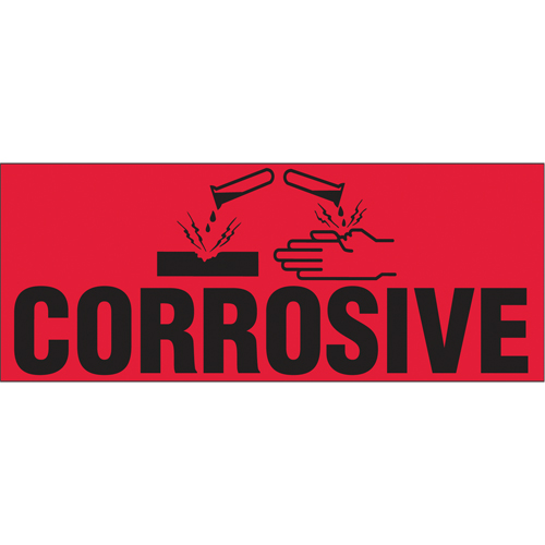 "Corrosive" Special Handling Labels, 5" L x 2" W, Black on Red Air Extreme Inc.