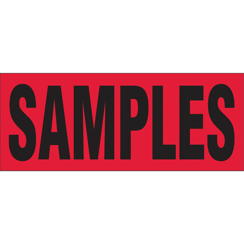 "Samples" Special Handling Labels, 5" L x 2" W, Black on Red Air Extreme Inc.