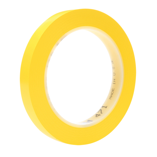 471 Vinyl Tape, 12 mm (1/2") W x 32.9 m (108') L, 5.3 mils, Yellow Air Extreme Inc.