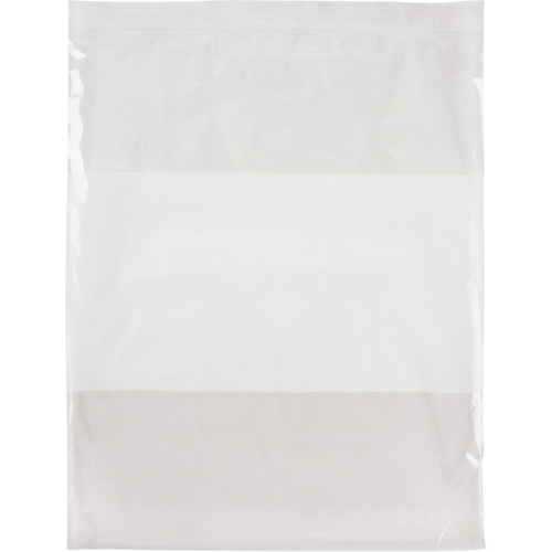 Sacs en poly avec espace inscriptible blanc, Refermable, 15" x 12", 2 mils Air Extreme Inc.
