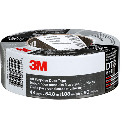 DT8 All-Purpose Duct Tape, 8 mils, Silver, 48 mm (2") x 55 m (180') Air Extreme Inc.