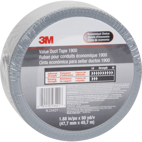 1900 Value Duct Tape, 5.8 mils, Silver, 48 mm (2") x 5.7 m (18.7') Air Extreme Inc.