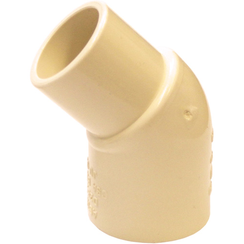 Raccord coude 45° m&acirc;le et femelle Flowguard Gold, Chantepleure x noeud, PVC-C, 1/2" Air Extreme Inc.