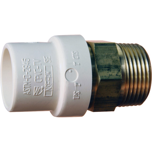 Threaded Pipe Adapter, Hub x MPT, 1" Dia., Brass/CPVC Air Extreme Inc.