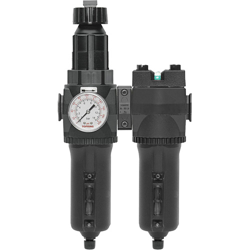 Filtre/r&eacute;gulateur + filtre coalescent drain manuel avec bol en m&eacute;tal Modulair 400, 1/4" NPT, 200 psi, Capacit&eacute; de 9,1 oz liq. Air Extreme Inc.