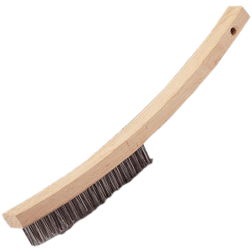 Curved Handle Hand Scratch Brush, Stainless Steel, 4 X 20 Wire Rows, 17" Long Air Extreme Inc.
