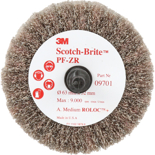 Brosse &agrave; lamelles pour labrasion et le polissage PF-ZR Roloc Scotch-Brite, Oxyde d'aluminium, Grain Moyen, 2-1/2" x 1-1/4" Air Extreme Inc.