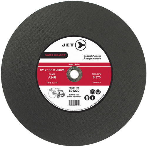 POWER ABRASIVE&reg; Cut-Off Wheel, 12" x 1/8", 20 mm Arbor, Type 1, 6370 RPM Air Extreme Inc.