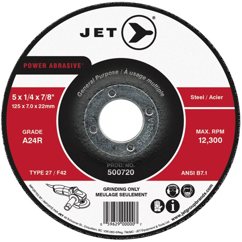 Meule abrasive motoris&eacute;e A24R, 4-1/2" x 1/4", Arbre 7/8", Type 27 Air Extreme Inc.