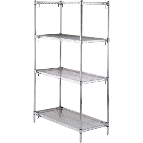 Shelving Unit, 4 Tiers, 36" W x 63" H x 18" D Air Extreme Inc.