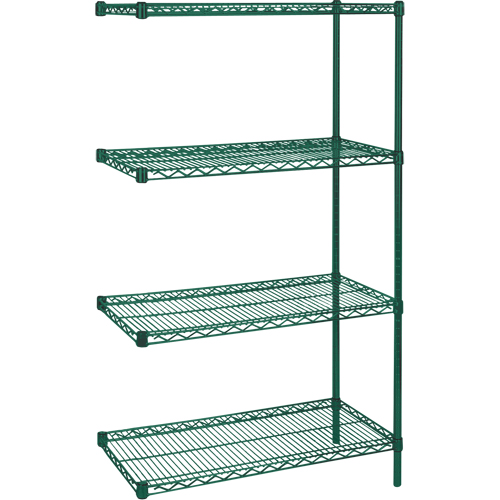 &eacute;tag&egrave;res robustes en treillis m&eacute;tallique au fini &eacute;poxy vert, Ensemble de Ajout, 4 Tablettes, 36" la x 63" h x 18" p Air Extreme Inc.
