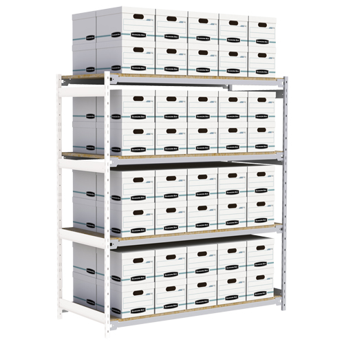 Wide Span Record Storage Shelving, Steel, 4 Shelves, 72" W x 32" D x 84" H, Add-On Kit Air Extreme Inc.