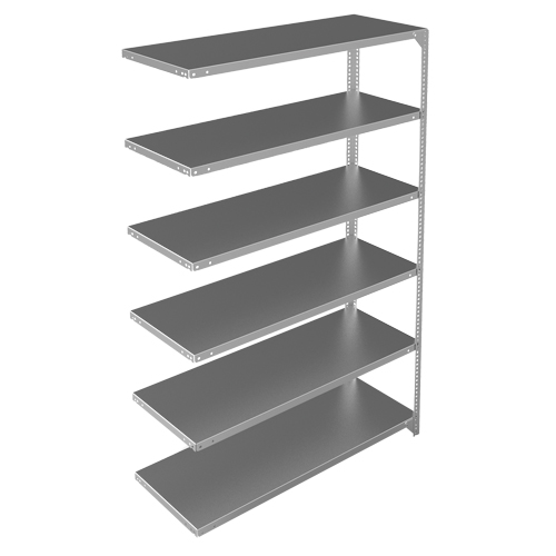Shelving Unit, Galvanized Steel, Slotted Angle, 275 lbs. Capacity, 48" W x 72" H x 18" D Air Extreme Inc.