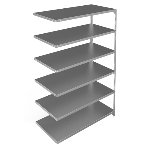 Shelving Unit, Galvanized Steel, Slotted Angle, 275 lbs. Capacity, 48" W x 72" H x 24" D Air Extreme Inc.