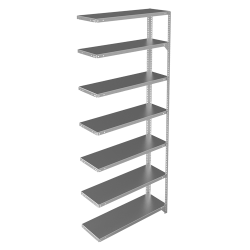 Shelving Unit, Galvanized Steel, Slotted Angle, 400 lbs. Capacity, 36" W x 84" H x 12" D Air Extreme Inc.