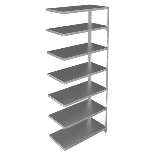 Shelving Unit, Galvanized Steel, Slotted Angle, 400 lbs. Capacity, 36" W x 84" H x 18" D Air Extreme Inc.