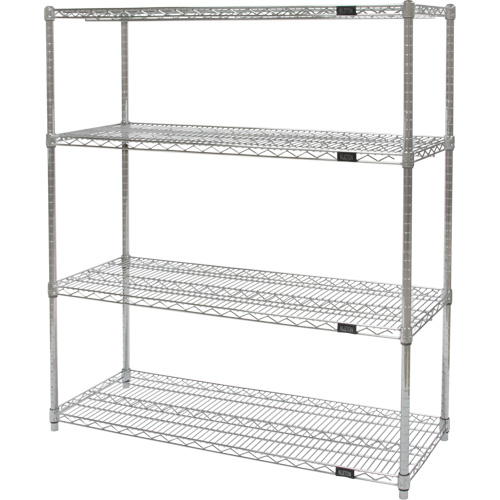 Heavy-Duty Chromate Wire Shelving, 4 Tiers, 36" W x 54" H x 24" D Air Extreme Inc.