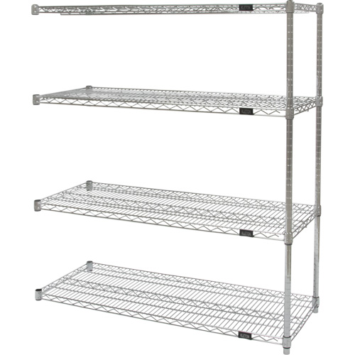 Heavy-Duty Chromate Wire Shelving, Add-On Kit, 4 Tiers, 30" W x 54" H x 18" D Air Extreme Inc.
