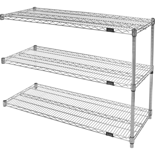 Heavy-Duty Chromate Wire Shelving, Add-On Kit, 3 Tiers, 30" W x 33" H x 18" D Air Extreme Inc.